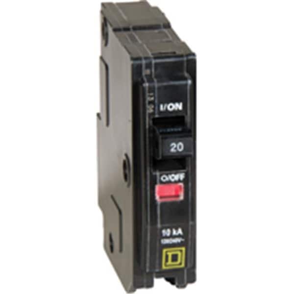 Combination Circuit Breaker, QO Series, 20A, 1 Pole, 120/240V AC, 10kA at 120/240V AC